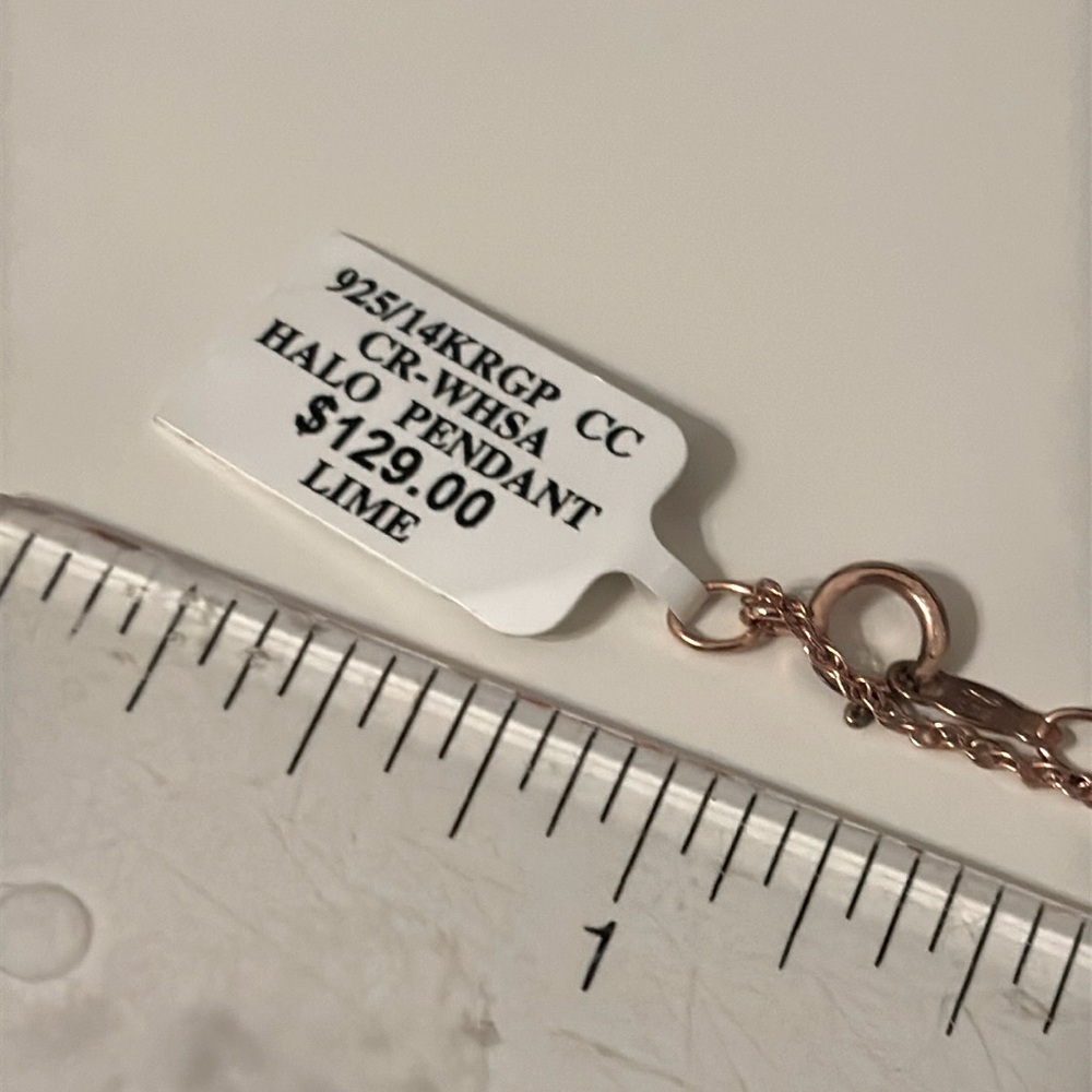 Zales Rose Gold and Silver Halo Pendant Necklace NWT - Picture 12 of 14